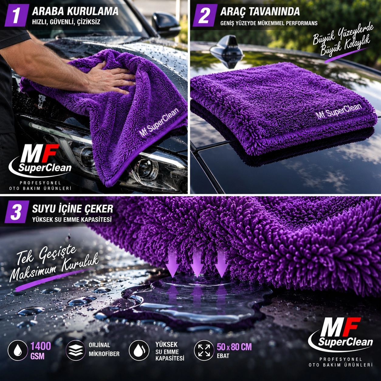 SUPERCLEAN DUO  TWIST TOWEL  (50X80 CM ) (1400 GSM )