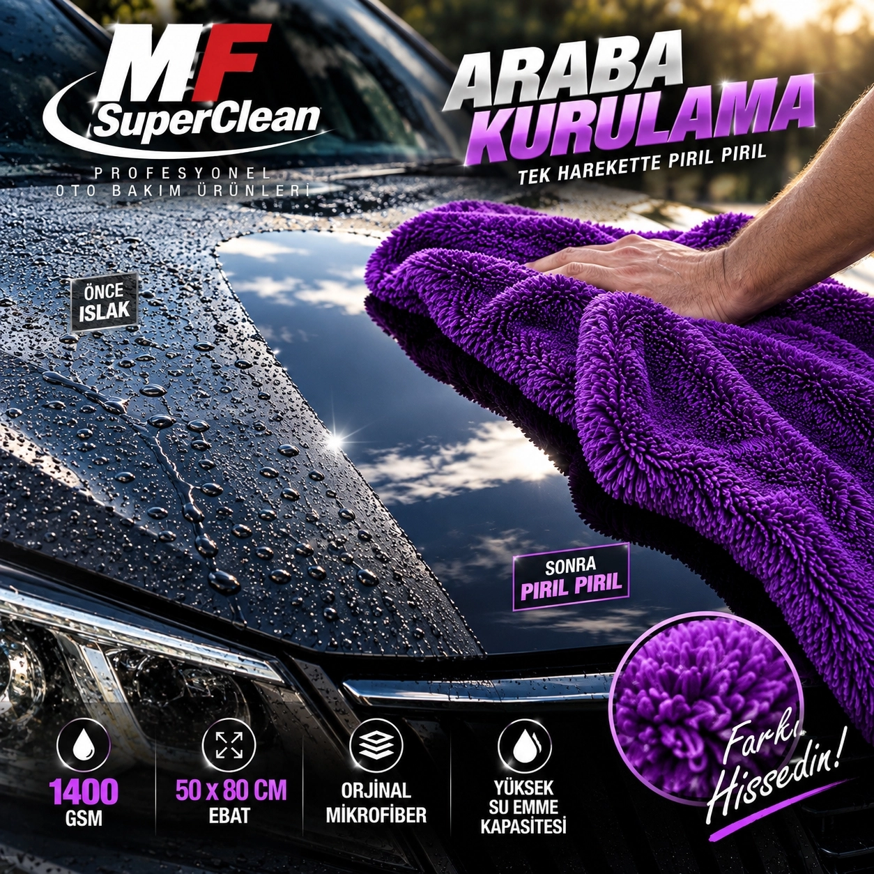 SUPERCLEAN DUO  TWIST TOWEL  (50X80 CM ) (1400 GSM )
