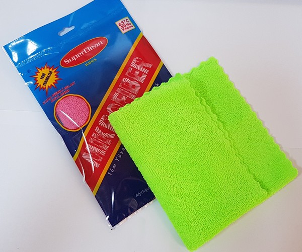 SUPERCLEAN  MİKROFİBER  AMBALAJLI  GENEL  TEMİZLİK BEZİ  100 ADET ( 28 X 38 CM )   