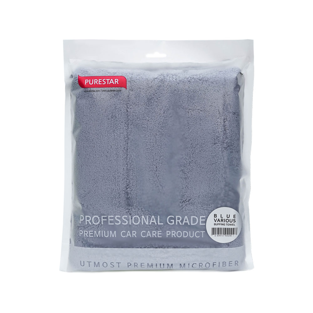 PURESTAR  LUXURY BUFFING TOWEL  GREY ( 40X40 CM ) (1200 GSM )