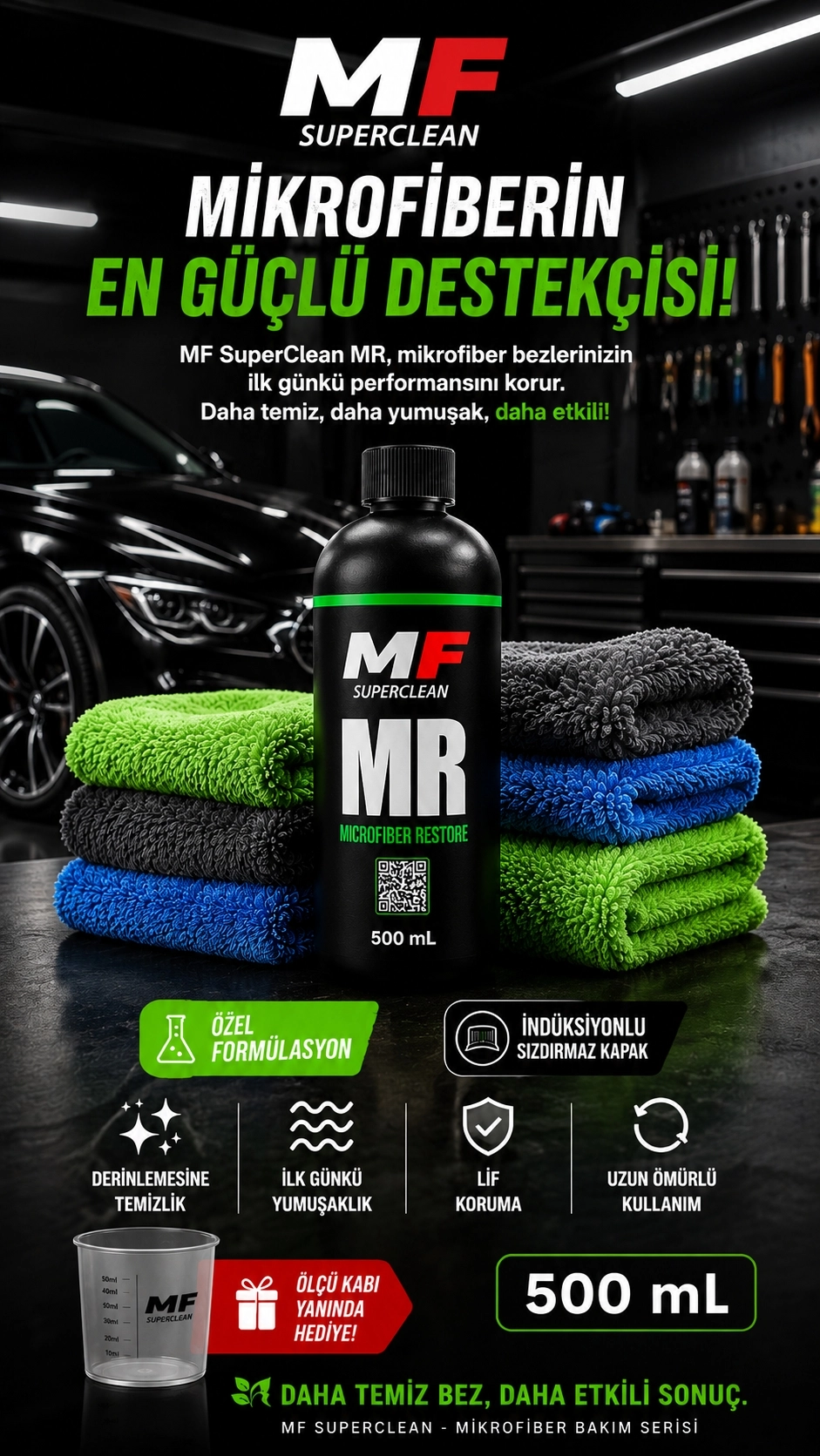 MİKROFİBER YIKAMA DETERJANI - MR RESTORE - 500 ML 