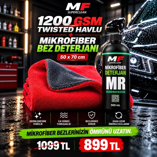 DUO TWIST 1200 GSM + MİKROFİBER DETERJAN SETİ 