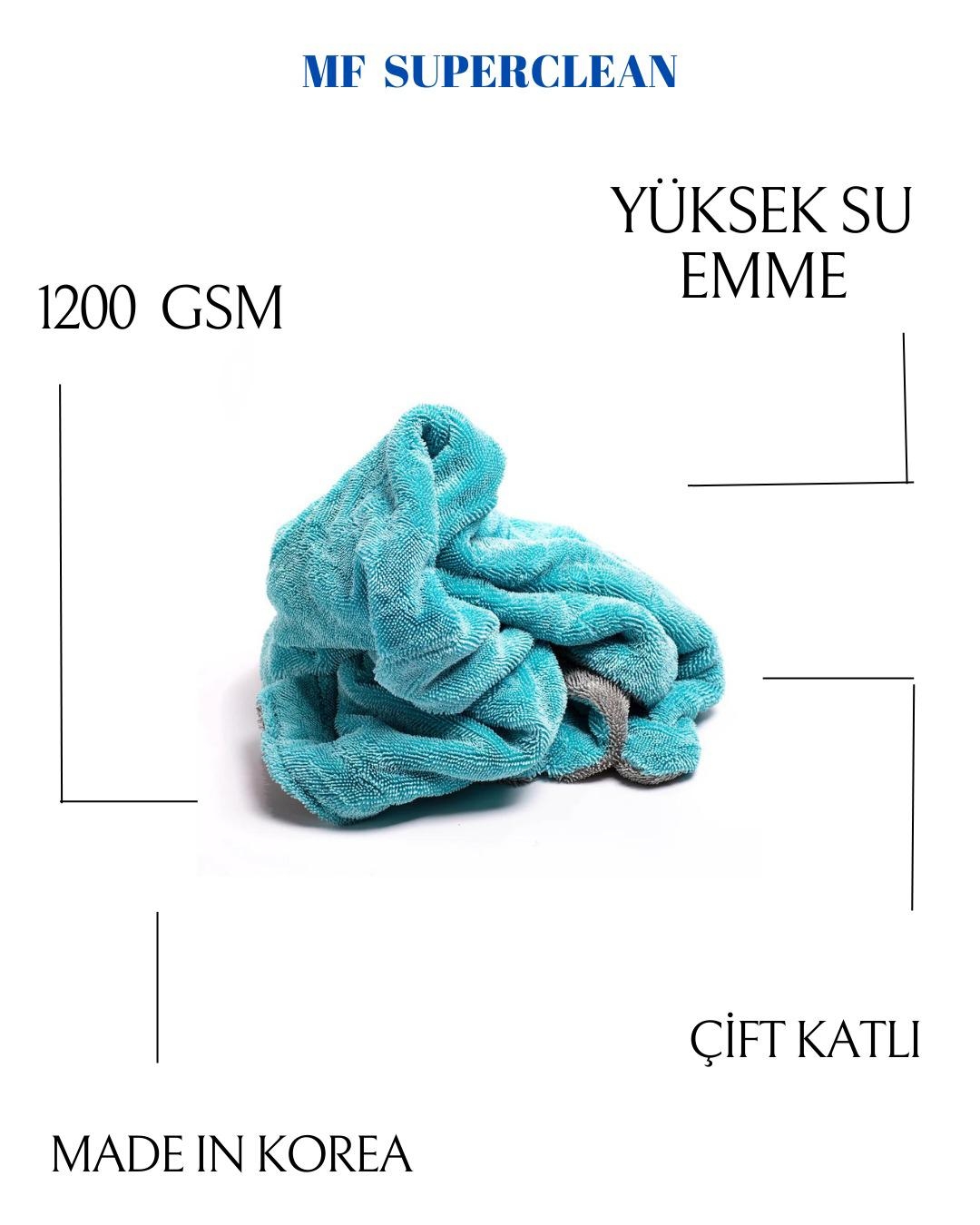 SUPERCLEAN DOUBLE  TWIST TOWEL  (50X80 CM ) (1200 GSM )