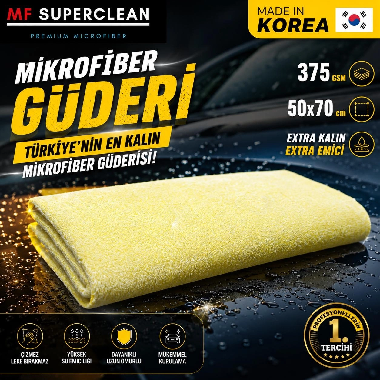 SUPERCLEAN  KALIN GÜDERİ   370 GSM      ( 50X70 CM)